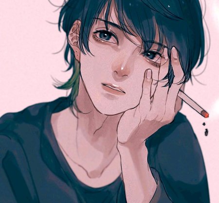 Аниме парень с сигаретой