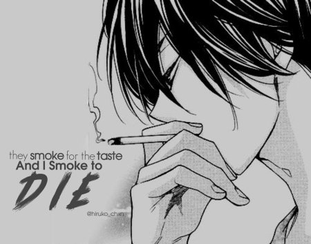 Аниме парень с сигаретой