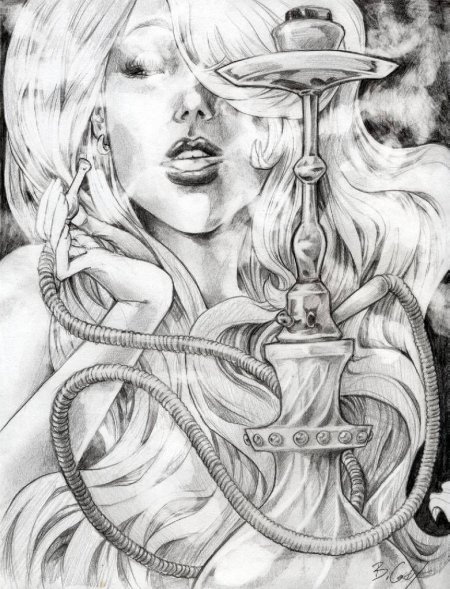 Девушка с кальяном