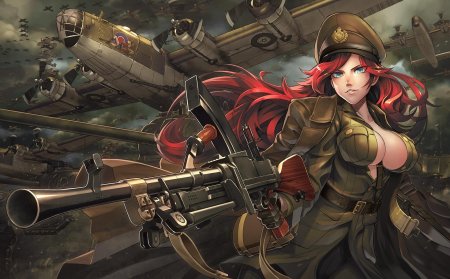 Аниме девушка военная