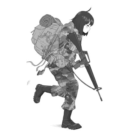 Аниме девушка военная