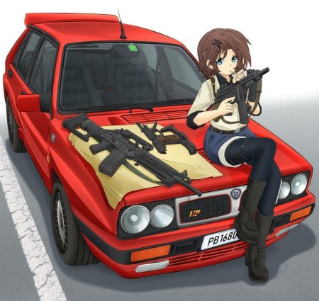 Аниме девушка с оружием