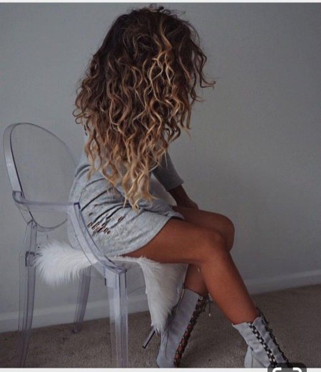 Балаяж на кудрявые волосы