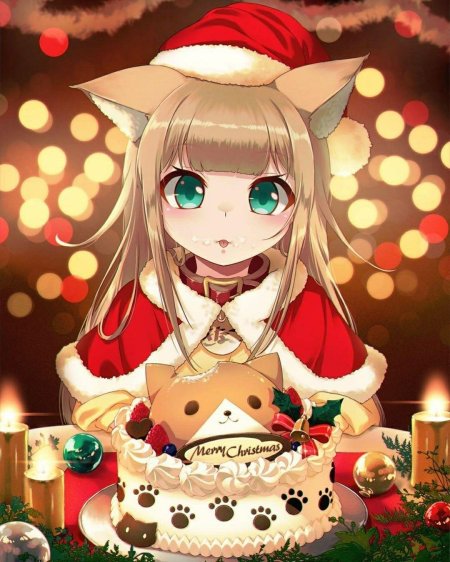 Новогодние аниме арты