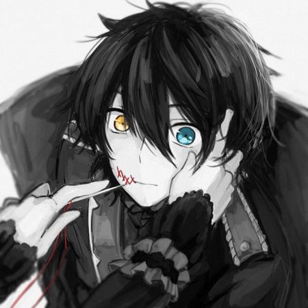 Аниме парень с черными волосами