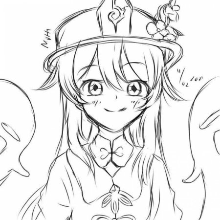 Геншин раскраска ху тао