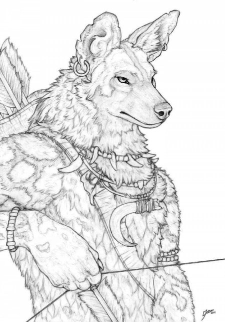 Раскраска антистресс волк