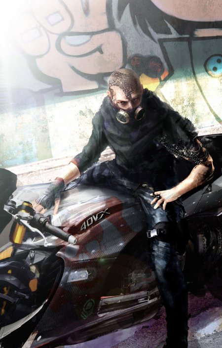 Cyberpunk 2077 байкер