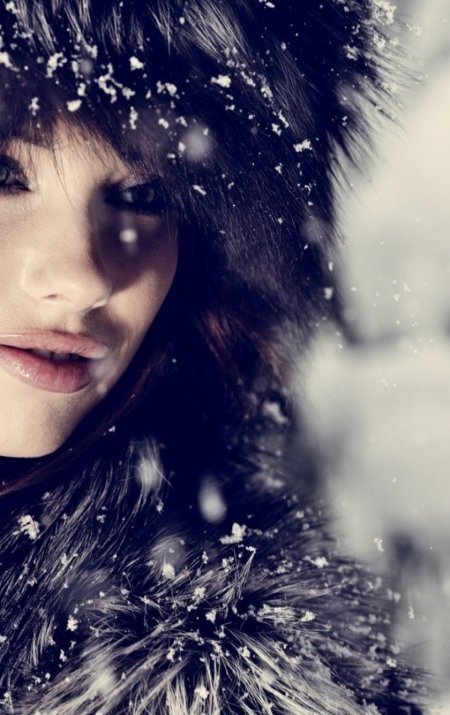 Девушка лицо зима