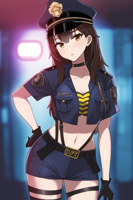 Девушка в полицейской форме