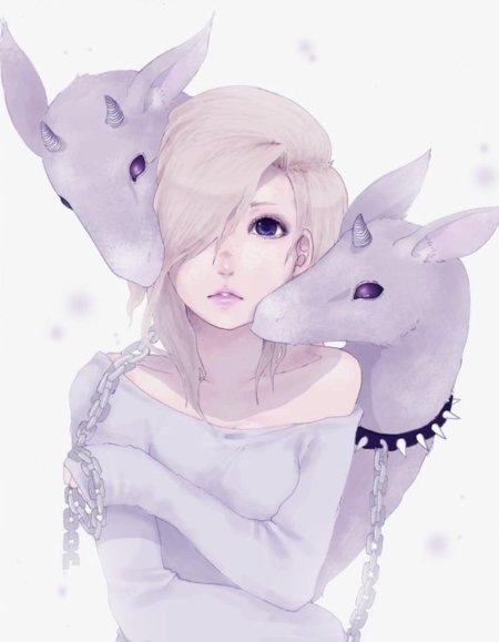 Аниме девушка олень