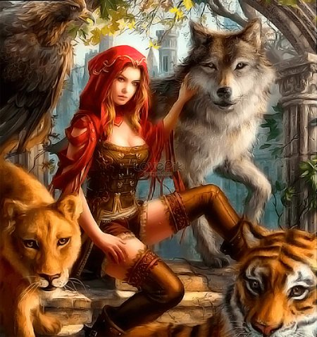 Девушка волк