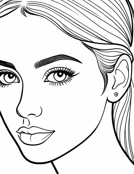 Лица девушек раскраски