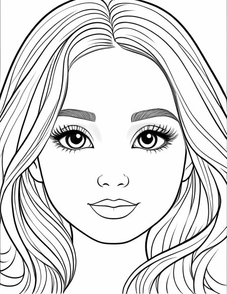 Раскраска лицо девочки