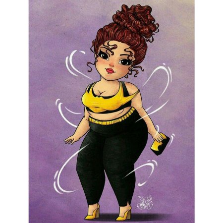 Полная девушка рисунок