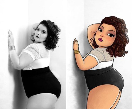 Женщина в мультяшном стиле