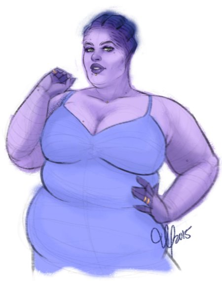 Толстая девушка арт