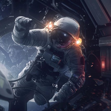 Космонавт в космосе