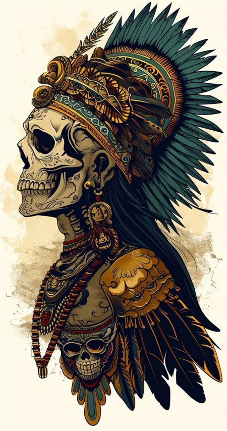 Череп индейца тату
