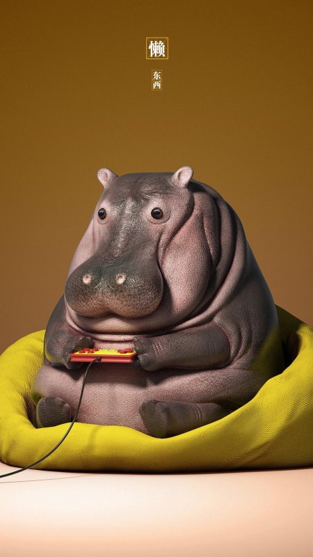 Смешной бегемотик