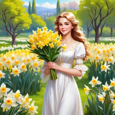 Девушка с цветами