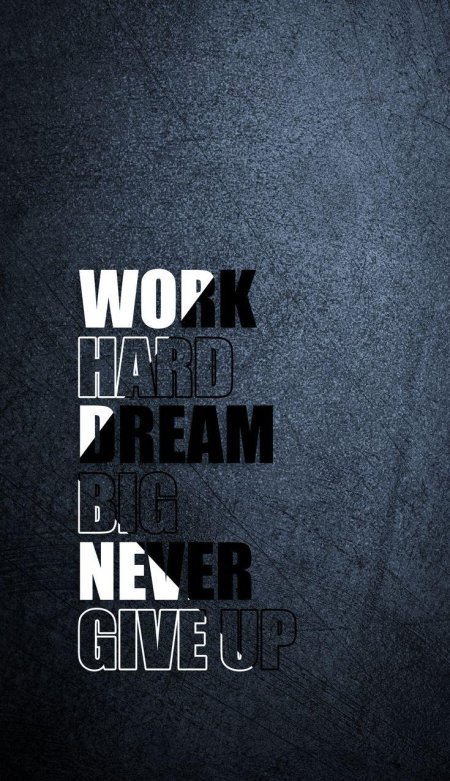 Work hard dream big never give up