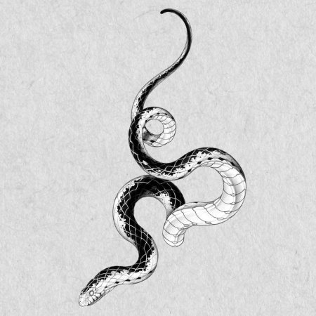 Эскизы тату змей для девушек