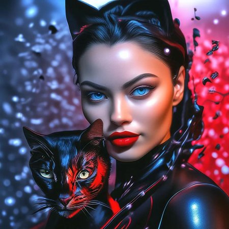 Девушка кошка