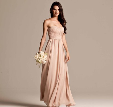 Бежевое свадебное платье