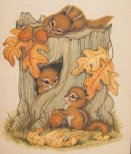 Картина белка с бельчатами