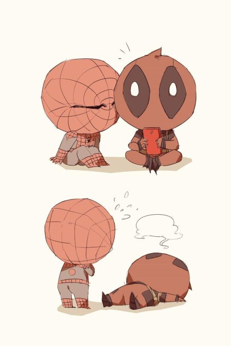 Дэдпул и человек паук чиби