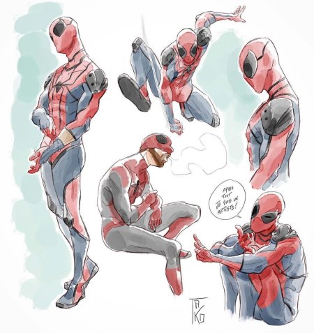 Человек паук и дэдпул шип