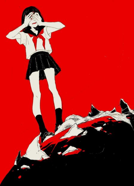 Аниме черно красное