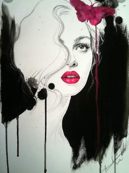 Портрет девушки графика