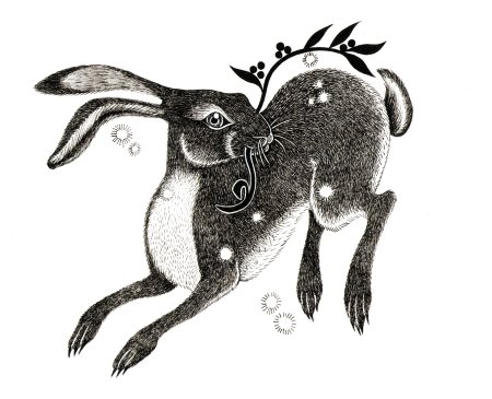 Кролик линогравюра