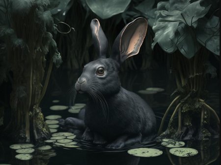 Черный водяной кролик