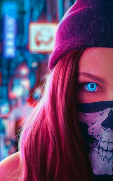 Неон девушка
