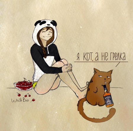 Девочка панда и кот барсик