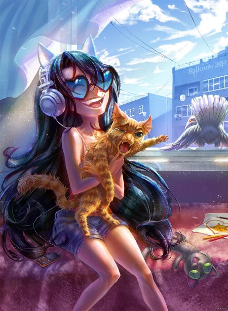 Девушка кошка