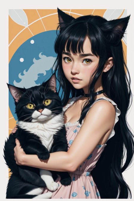 Девушка кот