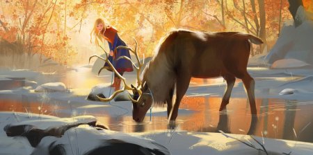 Девушка на олене