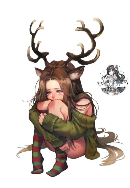 Девушка с оленьими рогами