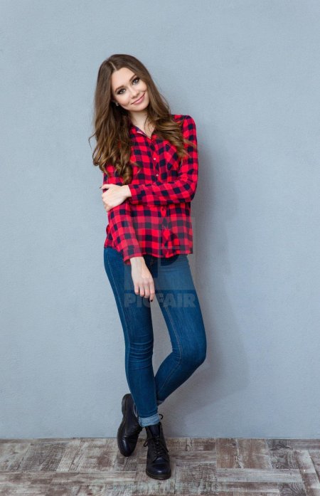 Женская рубашка в клетку