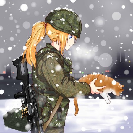 Аниме девушка солдат