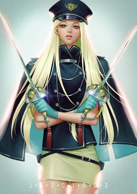 Аниме девушка в военной форме
