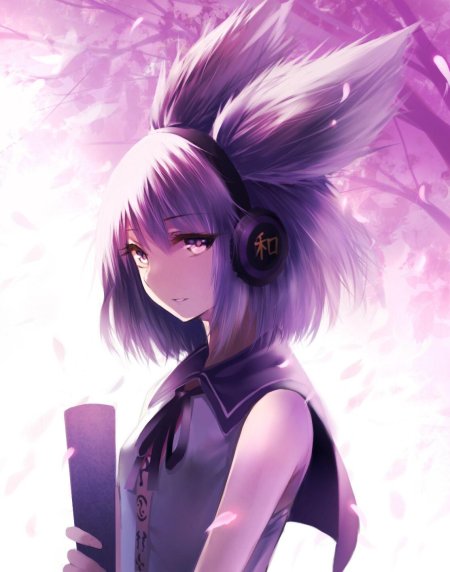 Аниме девушка с фиолетовыми волосами