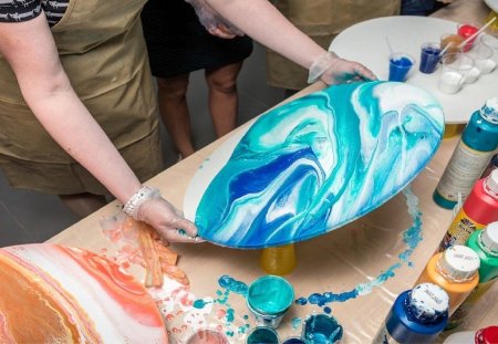 Техника флюид арт акрил