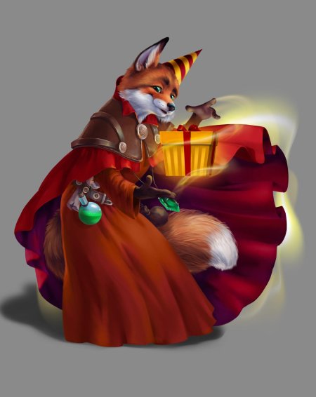 Лиса новогодняя