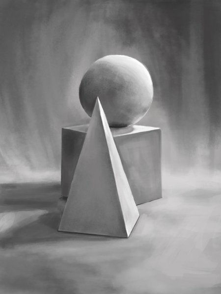 Академический натюрморт карандашом геометрические фигуры