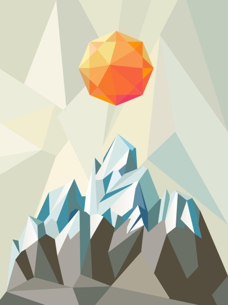 Полигональные горы вектор